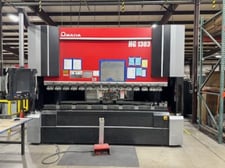 146 Ton, Amada #HG-1303-15, Servo hydraulic CNC press brake, 10.2' OA, 106.3" between housing, 9.8" stroke