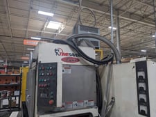 Timesavers #19MWT-DDDD-60, deburring / finishing machine, 19" x 60" abrasive belt, 6-20 FPM, 38" passline