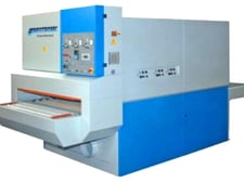 53" Infotronic #Saturn-135-RRK, 3-head belt sanding line, 10-60 FPM, emergency stop, 2004