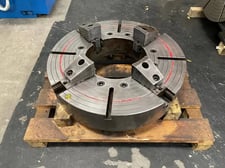 32" Pratt Burnerd Atlas #3243-2A20EX-14.5, 4-jaw chuck steel hollow spindle, 14.5" bore, A2-20