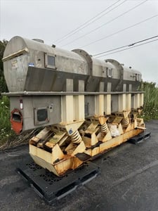 Kinergy, Stainless Steel fluid bed dryer, 28" W x 13' L, 3300 RPM, hot air blower, cold air blower, 2006