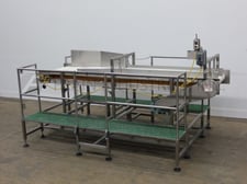 36" wide x 12' long, CMI Equipment & Engineering #M1-3.9, Stainless Steel belt conveyor with double sided