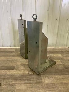 8" x 24" x 14-1/2" Steel angle plates, drilled & tapped holes, 1 pair