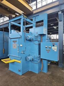 Wheelabrator #WS-210S, single monorail track, (2) 10 HP wheels, dust collector, low hours