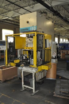 121 Ton, Komatsu #OBS-110-2L-VS-3, Gap Press, 7.87" stroke, 17.7" Shut Height, 32-65 SPM, Palm Button