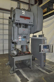 110 Ton, Bliss #C110, Gap Frame Press, 8" stroke, air clutch, 40 SPM, Allen Bradley Panelview 550 Control
