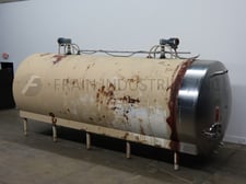 6000 gallon DCI, 304 Stainless Steel insulated horizontal tank, 85" dia. x 243" straight wall w/dish ends
