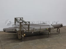 12" wide x 14.2' long, Garvey #9700, Stainless Steel, table top belt accumulation conveyor