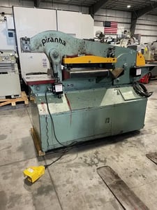 5" x 5" x 1/2" Piranha #P-90, hydraulic ironworker, 90 ton, 4.875" stroke, 10" throat, 10 HP, 1990