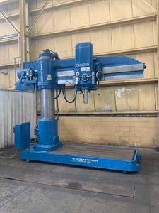 8' -19" Carlton #4A, radial arm drill, power clamping & elevation, coolant, 15 HP, #6 MT