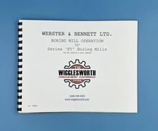 Operators manual, Webster & Bennett #EV, 72 vertical turret lathe