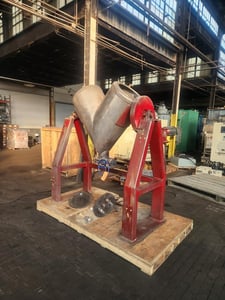 10 cu.ft. Patterson, twin shell vee blender, Stainless Steel shell, NO intensifier bar, support stand