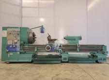 34" x 108" Kingston #30, engine lathe, 12" bore, inch/metric
