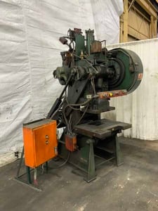 40 Ton, Havir #19", OBI flywheel press, 3" stroke, 14" Shut Height, 3" ram adjustment, air clutch & brake