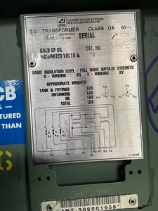 300 KVA 13750Y/7940 Primary, 216Y/125 Secondary, 3 phase, Padmount Transformer