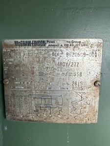 750 KVA 12470GY/7200 Primary, 208Y/120 Secondary, 3 phase, Padmount Transformer