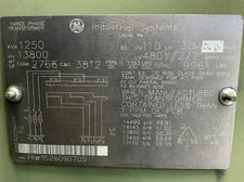 1250 KVA 13800 Delta Primary, 480Y/277 Secondary, 3 phase, Padmount Transformer
