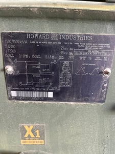 1500 KVA 12300 Delta Primary, 12000 Delta Secondary, 3 phase, Padmount Transformer
