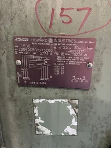 1500 KVA 22860GY/13200 Primary, 480Y/277 Secondary, 3 phase, Padmount Transformer