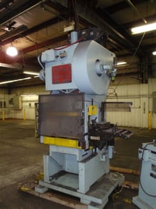 40 Ton, Oak #PP1, press, 1-1/2" stroke, 90-600 spm, Sankyo roll feed, tag #15018