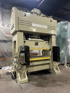 160 Ton, Minster #P2H-160G, straight side double crank press, 5.9" stroke, 23.6" Shut Height, 5.9"ram adj.