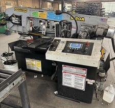 13" x 18" Hyd-Mech #S20A, automatic horizontal bandsaw, 14' 10" x 1" blade, 5 HP, 75-350 SPM, 27" shuttle