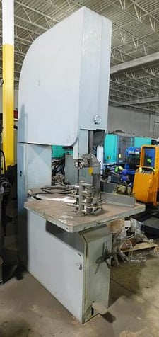 35" American Sawmill Machinery, vertical bandsaw, 36" x29" tilt table, foot brake, 20' 8" x3/4" x.035" blade