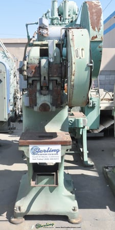 25 Ton, Rousselle #3G, gap frame OBI punch press, 3" stroke, 18" throat, #7809