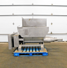 Blentech #DF-09042, dual auger mixing machine with open top hopper