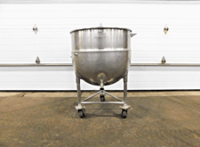 60 gallon Army Standard steam jacketed kettle, 304 Stainless Steel, 30" diameter, 25" deep, 1-1/2" drain