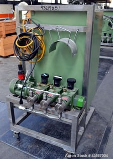 Lewa #HK16-3, Metering Pump, Stainless Steel, (3) 30 mm Pump head, 133 liter/hr. each head, 1.3 kW, 220/380 V