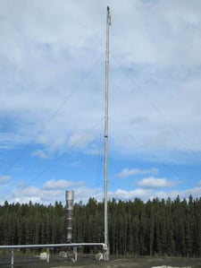 4.5" x 100' MACTRONIC Guyed Flare Stack