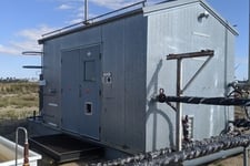 95 HP Gardner Denver #3A219-235G11, screw compressor, Caterpillar G3304NA NG engine, 2-stage, 2002