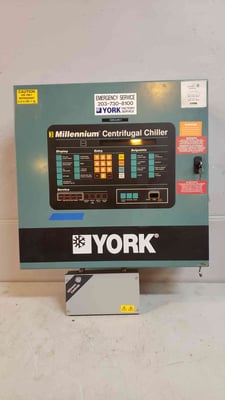 York Millennium YTH3A4E2-CRH Liquid Chilling System, R123, 15 psig refrig., 150 psig liquid, 600 Amps, 460 V