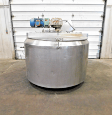 350 gallon Cherry Burrell, 304 Stainless Steel mixing vat tank, 57" interior diameter, 34" sidewall