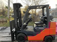 6000 lb. Toyota #8FGCU30, LPG, forklift, class II, side shift, 3 stage mast, low hours, 2018