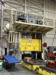 600 Ton, Blow #SE4-600-120-84, 18" stroke, 48" Shut Height, 6" adjustment, 15-45 VSPM, 1987