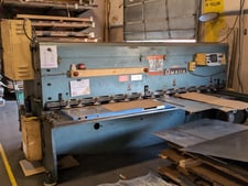 1/4" x 10' Amada #M3060, mechanical power squaring shear, 133" blade, 13 holddowns, 60 SPM, squaring arm