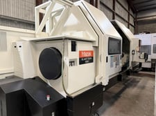 Mazak #Slant-Turn-60N, CNC lathe, Mazatrol 640T Control, 31.7" swing, 120" centers, 10.8" bar, Schunck 24"