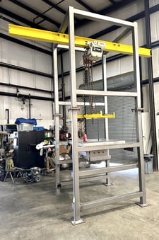 Two Way Control & Metering Bulk Bag Unloader, 2-Ton Hoist, 45" x 45' ' Hopper, 33" x 33" lift device, 4"