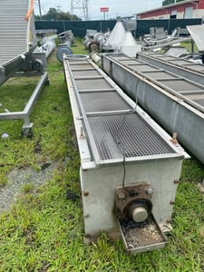 16" diameter x 13.17' long, Stainless Steel Screw Conveyor, no motor, 17" ID inlet opening