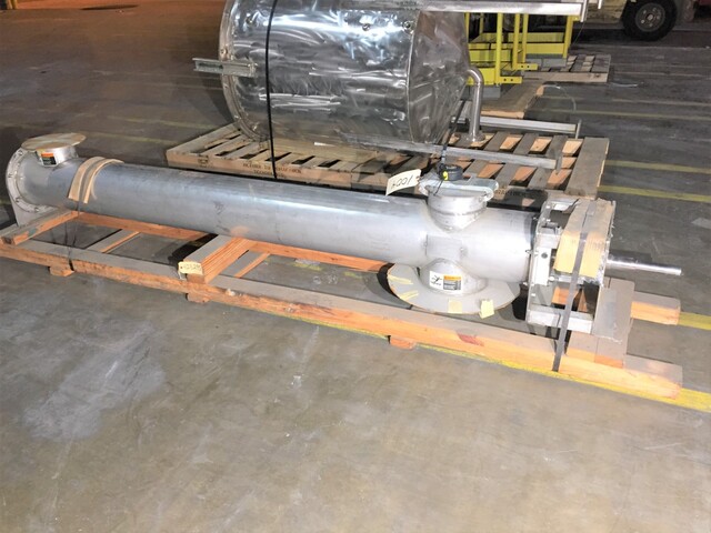 9" diameter x 8' long, Thomas Conveyor, Tubular Stainless Steel Screw Conveyor, 6" inlet, 10" outlet, 8" dia.