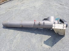9" diameter x 6.9' long, Stainless Steel Screw Conveyor, 10" dia. inlet/outlet, 2 HP, 230/460 V.