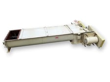 9" diameter x 6' long, Duplex JW Todd Co., U-Trough Twin Screw Conveyor, 10" x 20" inlet/discharge, 55" L