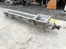 Image for 6" diameter x 7' long, Stainless Steel U-Trough Spiral Flight Screw Auger Conveyor, 3" dia. Shaft