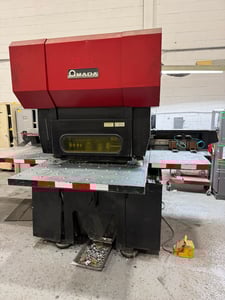 33 Ton, Amada #Octo-334, CNC turret punch, Fanuc 6M, 8 station turret, 1 automatic index, 1986