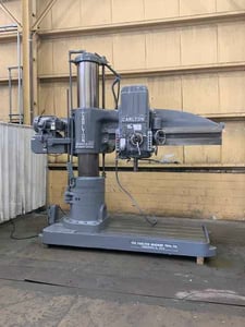 6' -17" Carlton #3A, radial arm drill, 77" x48" base, #4MT, power clamping & elevation, 15 HP