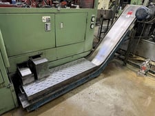 12" wide, Eriez #TYF-TRAC, magnetic conveyor, 43" base, 56" incline, 45" discharge height