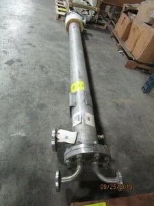 100 psi shell, 100 psi tube, Rubicon Industries #WC686-96H 100, Heat Exchanger, Stainless Steel, 350 F temp.