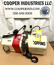 2 Ton, Coffing #ECMT4024, Hoist & Trolley, 24 FPM, 3 HP, 230 V.